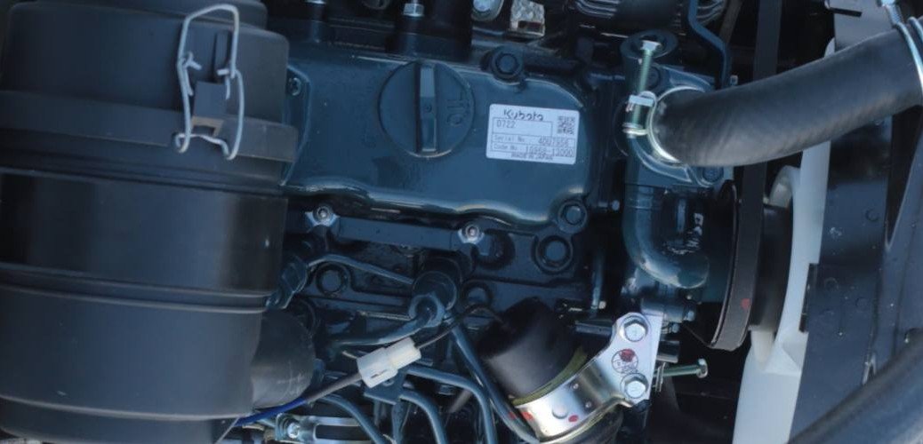 Kubota diesel engine inside the Logbullet forwarder
